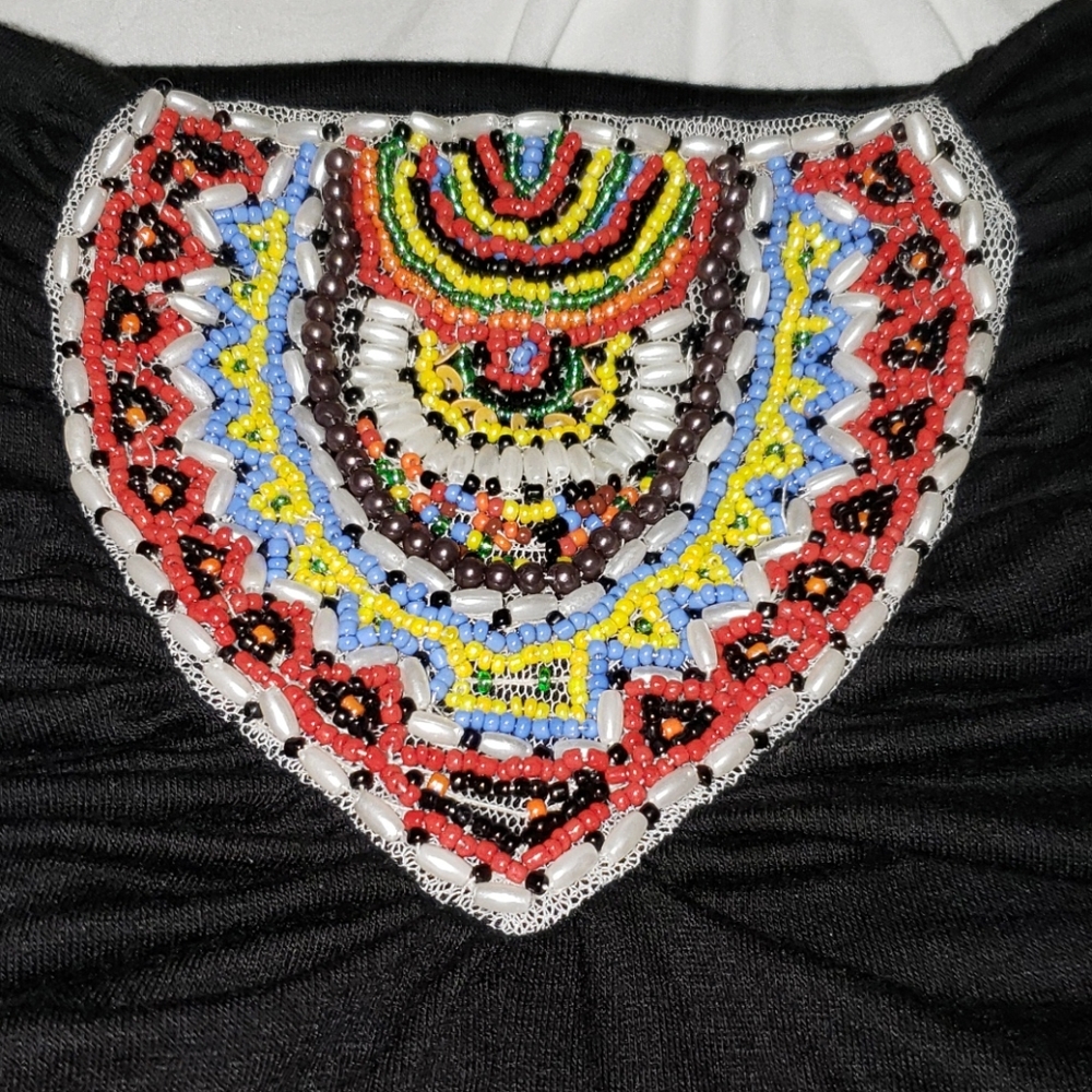 Black tube dress with beading